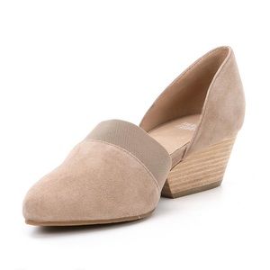 EILEEN FISHER Hilly Suede D’Orsay block heel Pumps Earth  size 7